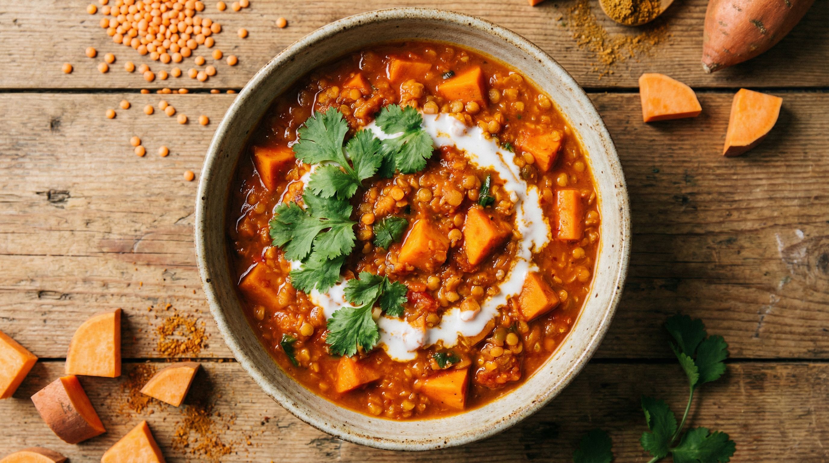 Linsegryte med søtpotet og ingefær