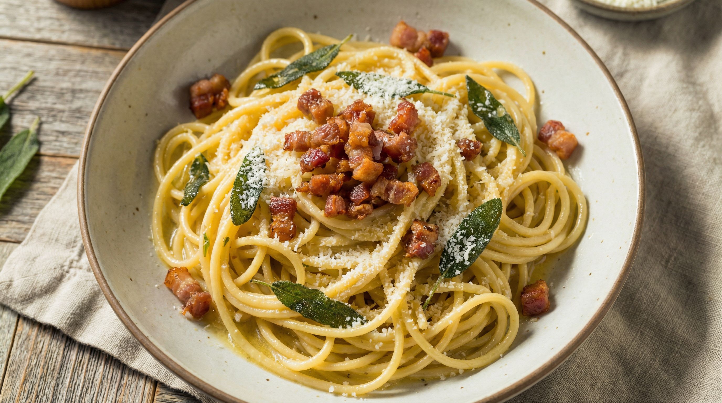 Søndagsspaghetti med svinekjuke og salviesmør